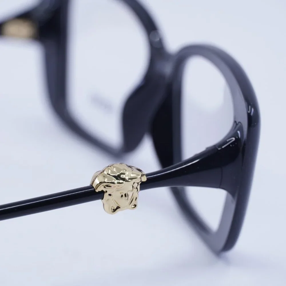 Versace VE3385U GB1 Eyeglasses Shiny Black 53mm Square Frame